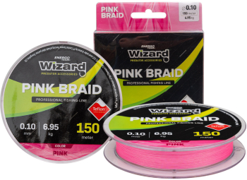 Fir textil Wizard Pink Braided Lungime 150m Diametru 0.18 mm Rezistenta 12.42 Kg 