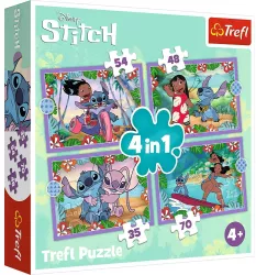 PUZZLE TREFL 4IN1 STITCH ZIUA FERMECATA 