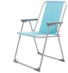 Scaun de gradina si camping OMC albastru metalic pliabil 54.5 x 80 x 57 cm 