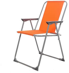 Scaun de gradina si camping OMC portocaliu metalic pliabil 54.5 x 80 x 57 cm