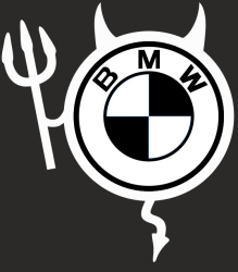Sticker auto IMAGE Dracusor BMW alb 19 x 21 cm 