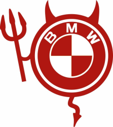 Sticker auto IMAGE Dracusor BMW rosu 19 x 21 cm 