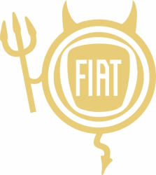 Sticker auto IMAGE Dracusor FIAT auriu 19 x 21 cm 