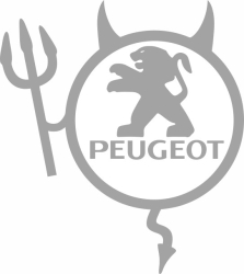 Sticker auto IMAGE Dracusor PEUGEOT argintiu 19 x 21 cm 