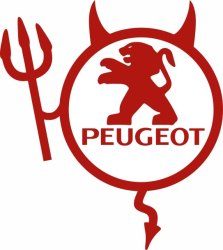 Sticker auto IMAGE Dracusor PEUGEOT rosu 19 x 21 cm 