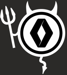 Sticker auto IMAGE Dracusor RENAULT alb 19 x 21 cm 
