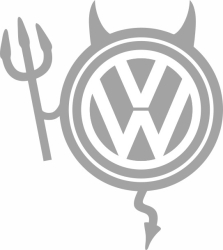Sticker auto IMAGE Dracusor VOLKSWAGEN argintiu 19 x 21 cm 