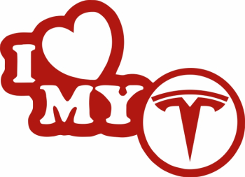 Sticker auto IMAGE I love my TESLA rosu 23 x 17 cm 