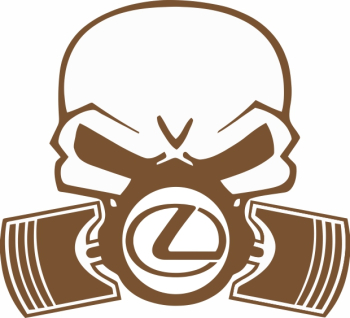 Sticker auto IMAGE Piston skull LEXUS cupru 22 x 20 cm 