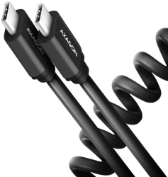 Cablu rasucit de date si de incarcare Axagon BUCM-CM20TB USB-C USB-C 1.1 m Negru 