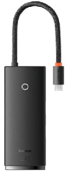 Adaptor Baseus WKQX050101 6-in-1 2 x USB 3.0 / USB-C / HDMI / PD / SD MicroSD Negru 