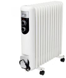 Calorifer cu ulei 13 elementi 3 trepte de incalzire 1000 / 1500 / 2500 W Alb Termostat Protectie supraincalzire
