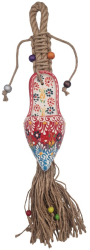 Decor de perete model papuc ceramic cu snur l50xl10 cm EHA - Multicolor/Rosu