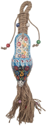 Decor de perete model papuc ceramic cu snur l50xl10 cm EHA - Turcuaz/Negru