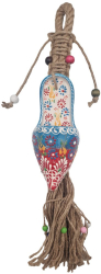 Decor de perete model papuc ceramic cu snur l50xl10 cm EHA - Turcuaz/Rosu 