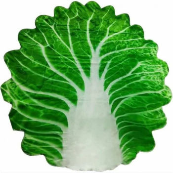 Set patura si caciula eMazing in forma de frunza de salata pentru nou-nascuti din flanela de poliester 85 cm culoare verde