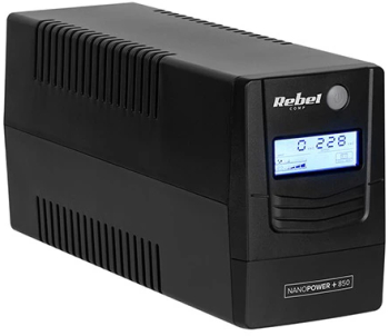UPS 850VA 480W Rebel Standby RB-4024, off-line 2x Schuko 1x RJ45 USB 12V 9Ah Tower