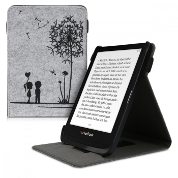 Husa pentru PocketBook Touch Lux 5 / Touch Lux 4 / Touch HD 3 Piele ecologica Gri kwmobile 47603.10 