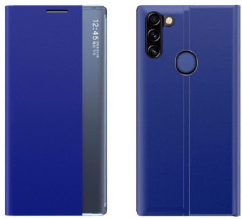 Husa Lemontti Book New Sleep compatibila cu Samsung Galaxy A11 / M11 Albastru 