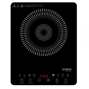 Plita Electrica Vitroceramica cu Inductie Samus PSVFI-11BG1 2000 W Touch Control 8 Functii de gatit Reglaj temperatura si putere in 8 