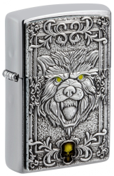 Bricheta Zippo 48690 Wolf and Skull Emblem 
