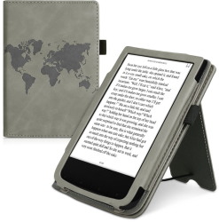 Husa pentru PocketBook Touch Lux 5 / Touch Lux 4 / Touch HD 3 Piele ecologica Gri kwmobile 54817.05 