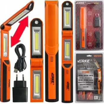 Lampa de ateliere 2x COB 3W+1W Li-ion 2.6A lampa LED VERKE V87519 