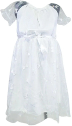 Rochie eleganta cu maneca scurta pentru fete Mini Junior R290524-10 Alb 