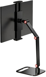 Suport de tableta / telefon trei sectiuni/brate suport intre 13& si 17.3& metalic culoare negru si rosu rotire la 360° 