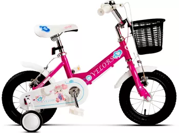 Bicicleta Copii 2-4 ani Velors V1202B 12 Fucsia/Alb 