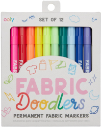 Carioci permanente pentru textile Fabric Doodlers - Set de 12 