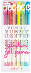 Pixuri cu gel colorate cu sclipici parfumate Yummy Yummy - Set de 12 