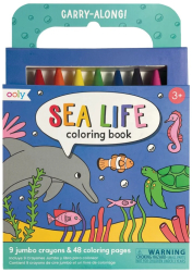 Set carte de colorat si creioane colorate - portabil Sea Life 
