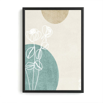 Tablou abstract model Geometric Floral - 01 Alba 50 x 40 cm 