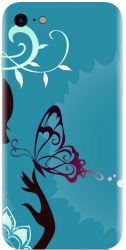 Husa din silicon compatibila cu Apple iPhone SE 2 2020 - model Blue Butterfly 
