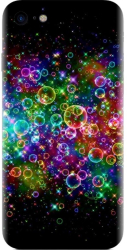 Husa din silicon compatibila cu Apple iPhone SE 2 2020 - model Rainbow Colored Soap Bubbles 