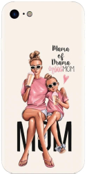 Husa din silicon compatibila cu Apple iPhone SE 2022 - model Mama 