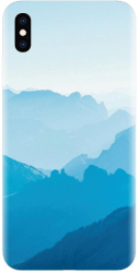 Husa din silicon compatibila cu Apple iPhone XS Max - model Blue Mountain Crests 