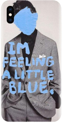 Husa din silicon compatibila cu Apple iPhone XS Max - model Collage Feelin Blue 