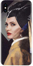 Husa din silicon compatibila cu Apple iPhone XS Max - model Girl With A Pearl 