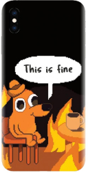 Husa din silicon compatibila cu Apple iPhone XS Max - model Pixel Art This Is Fine