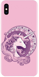 Husa din silicon compatibila cu Apple iPhone XS Max - model Purple Unicorn