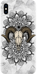 Husa din silicon compatibila cu Apple iPhone XS Max - model Tatoo Art Goat 