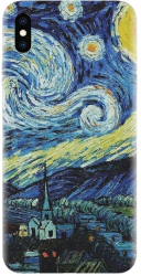 Husa din silicon compatibila cu Apple iPhone Xs - model The Starry Night 