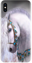 Husa din silicon compatibila cu Apple iPhone Xs - model White Horse 