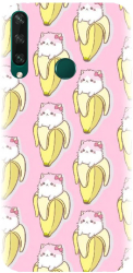 Husa din silicon compatibila cu Huawei Y6p - model Banana Cats 