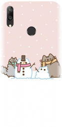 Husa din silicon compatibila cu Huawei Y7 Prime 2019 - model Cat And Snowman 