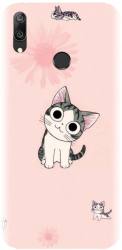 Husa din silicon compatibila cu Huawei Y7 Prime 2019 - model Cute cat