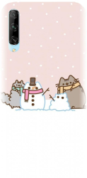 Husa din silicon compatibila cu Huawei Y9s - model Cat And Snowman 
