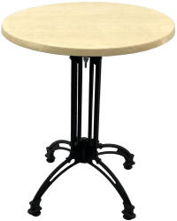 Masa bistro rotunda D60xh71cm Raki Maple blat werzalit si baza retro din aluminiu 